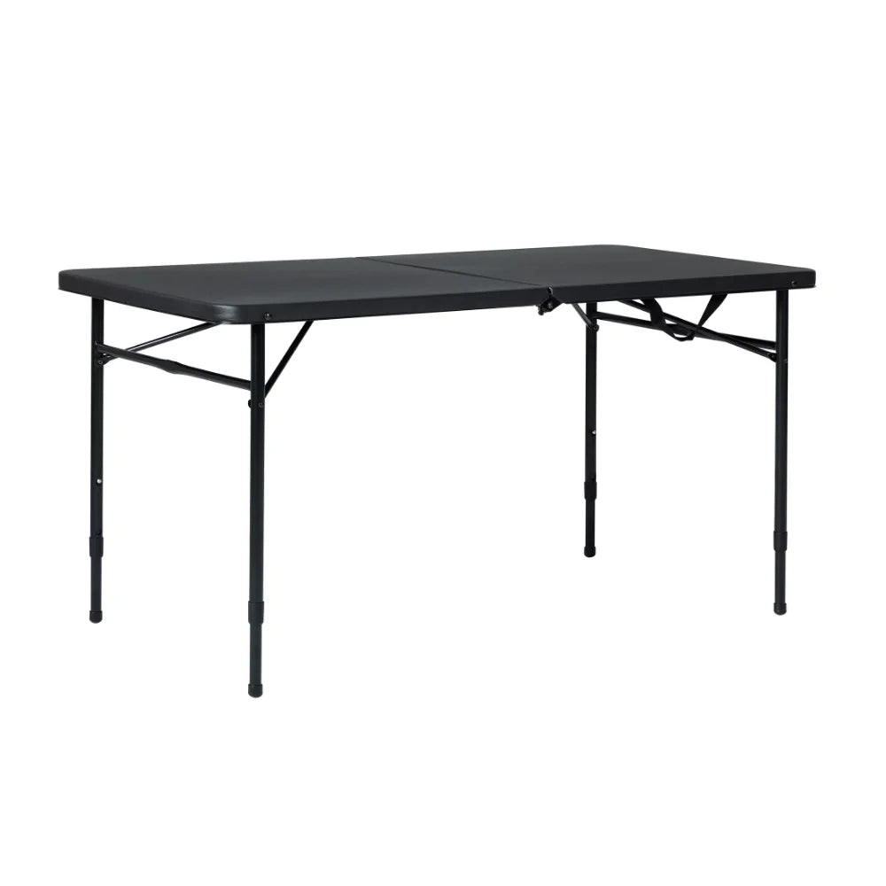 New 4 Foot Fold-In-Half Adjustable Table Rich Black Folding Table Camp –  Ole Uncle Hoss